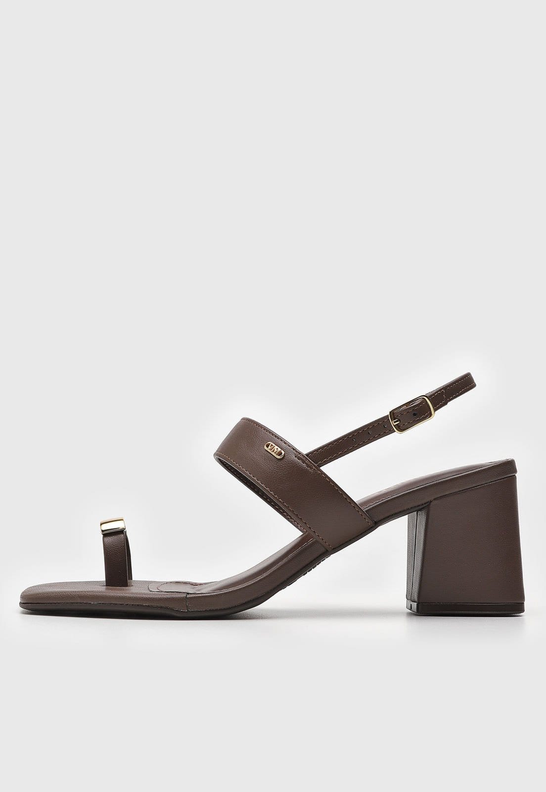 Sandália Feminina Via Marte Salto Bloco Detalhe Metálico