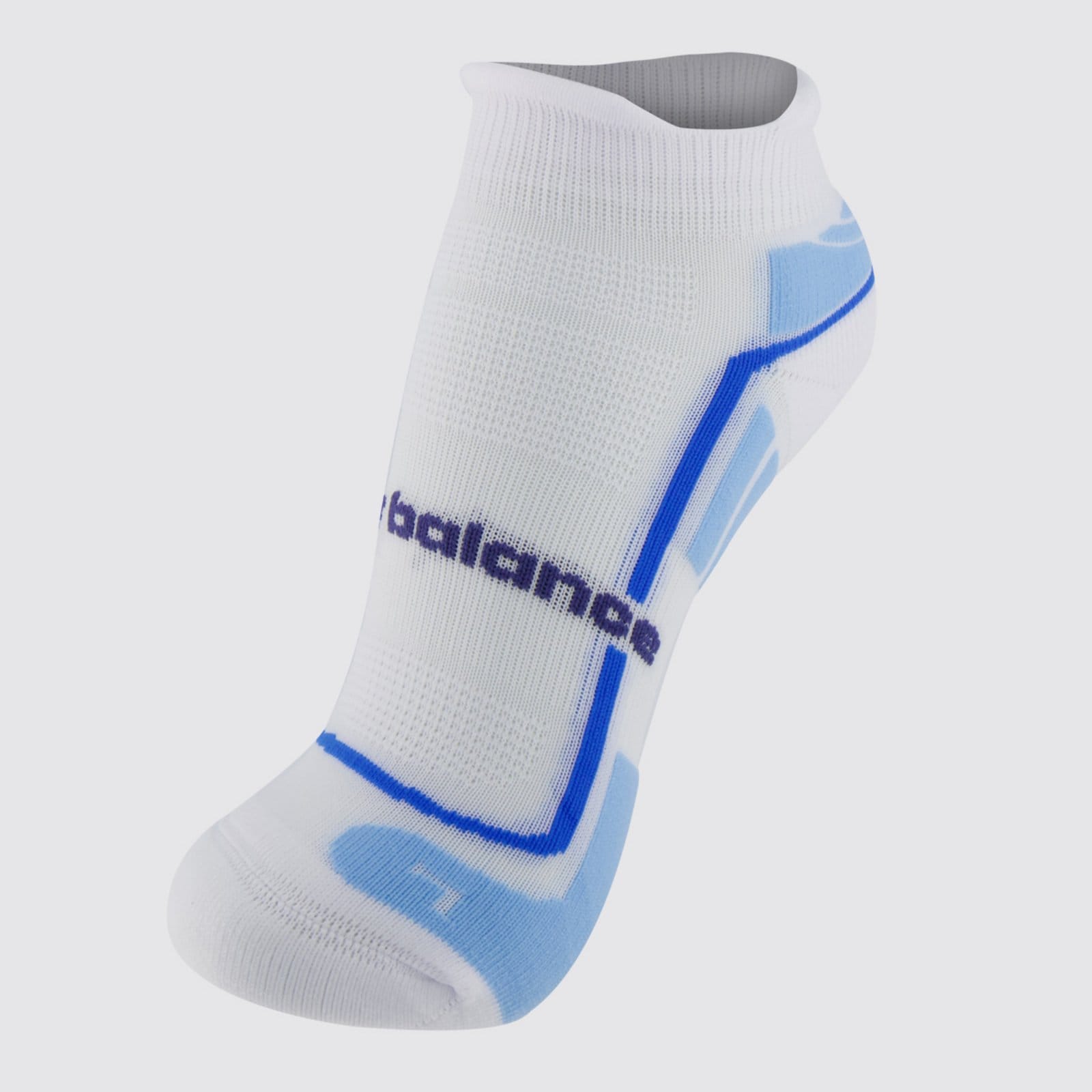 Meia New Balance Cano Invisível Feminina Branca e Azul