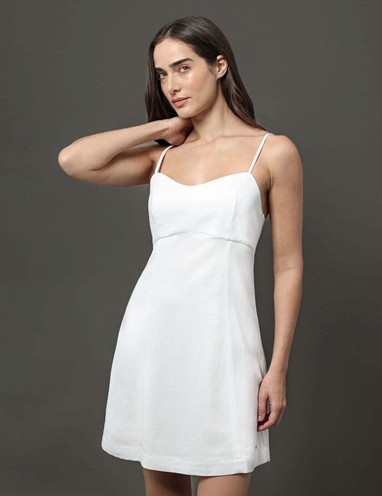 Vista principal Vestido Feminino Decote Arredondado Calvin Klein Jeans Calvin Klein Jeans branco