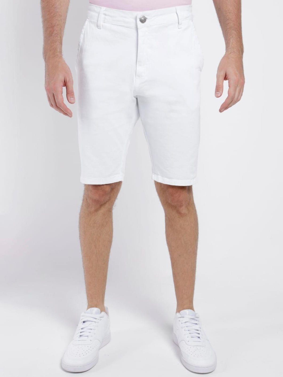 Vista principal Bermuda Sarja Elétron Masculina Elétron branco