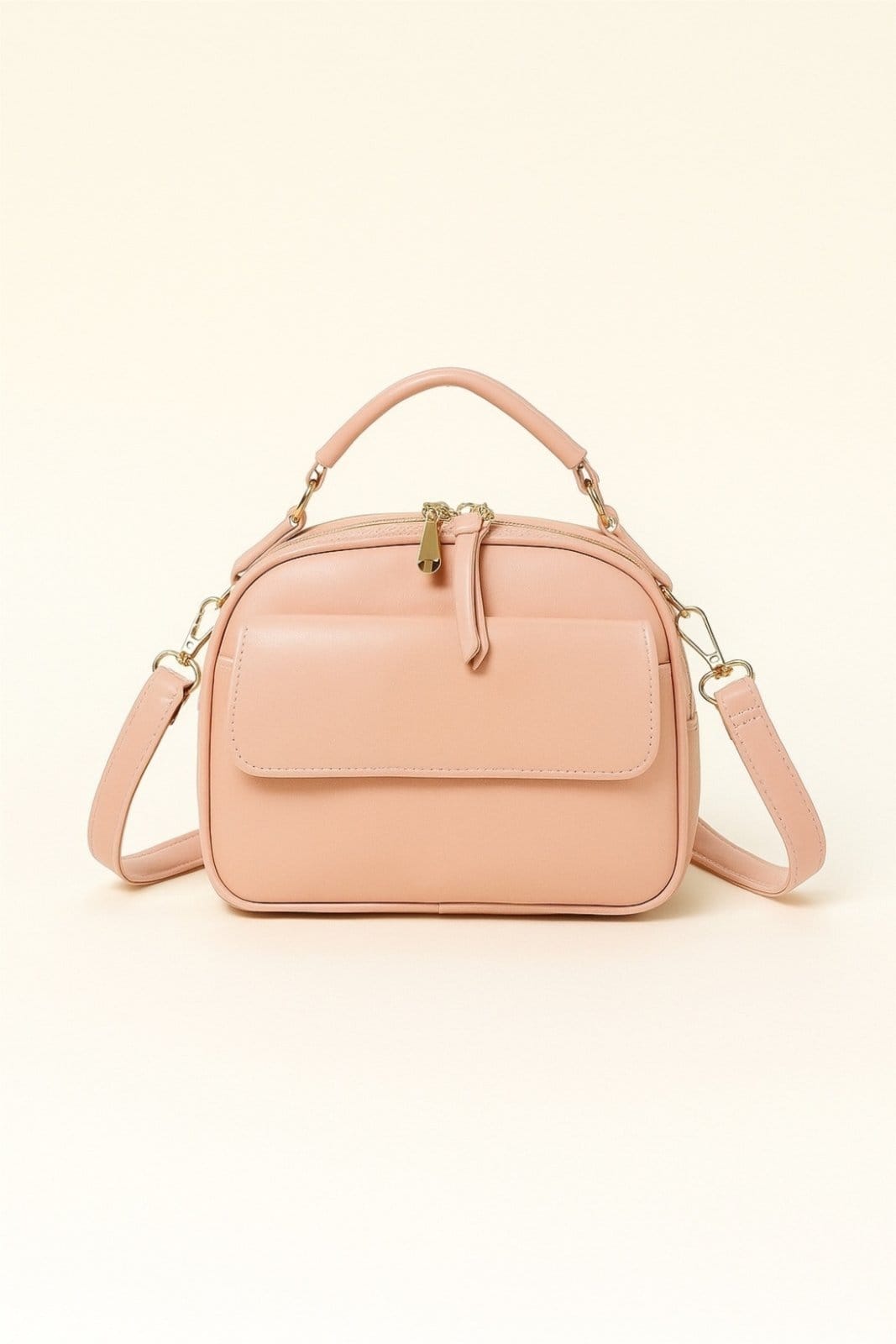 Bolsa Média Transversal D Bell Outlet Texturizada Quase Salmão