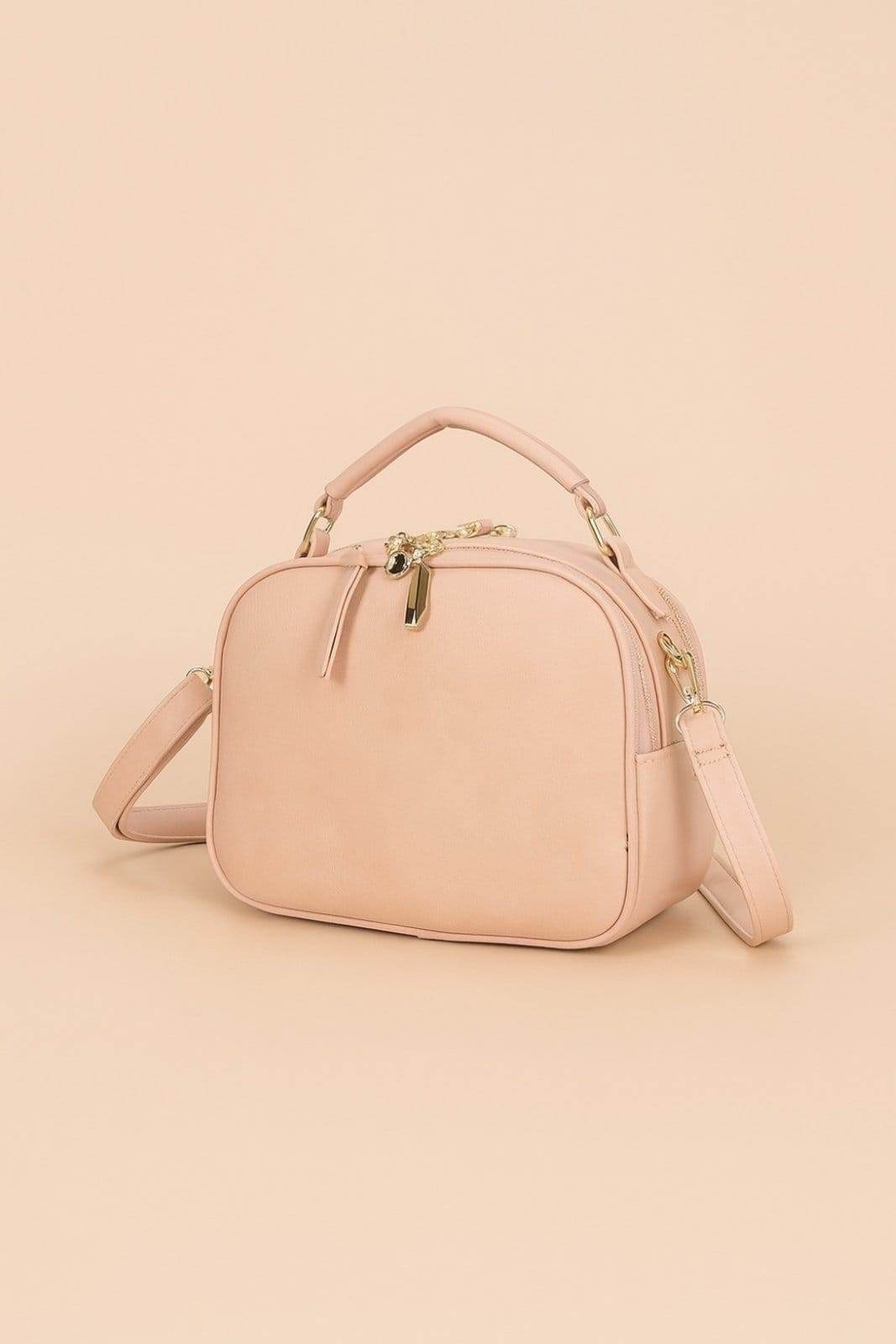 Vista 2 Bolsa Média Transversal D Bell Outlet Texturizada Quase Salmão D BELL OUTLET FASHION rosa