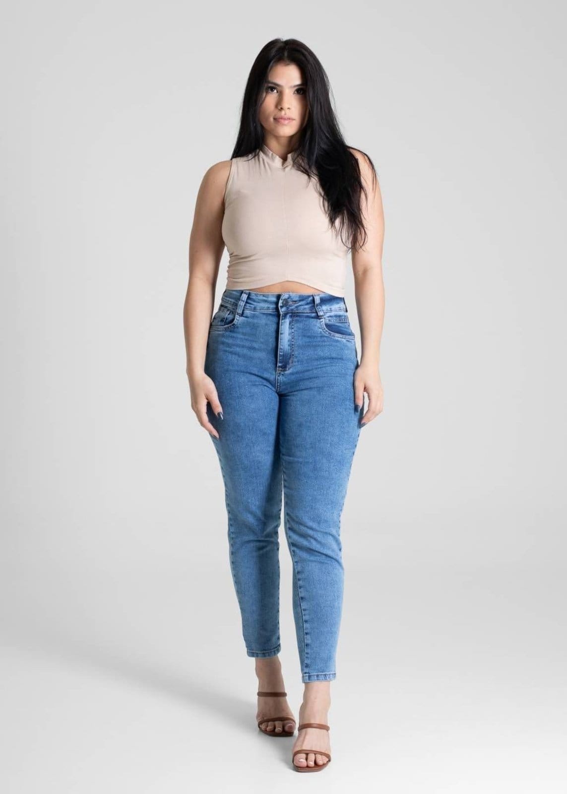 Vista 2 Calça Jeans Sawary Mom - 281347 Sawary azul
