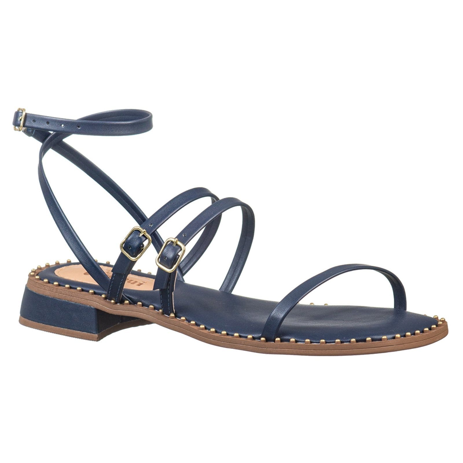 Sandália Feminina C/ Tiras Cruzadas E Salto Quadrado- Via Birigui