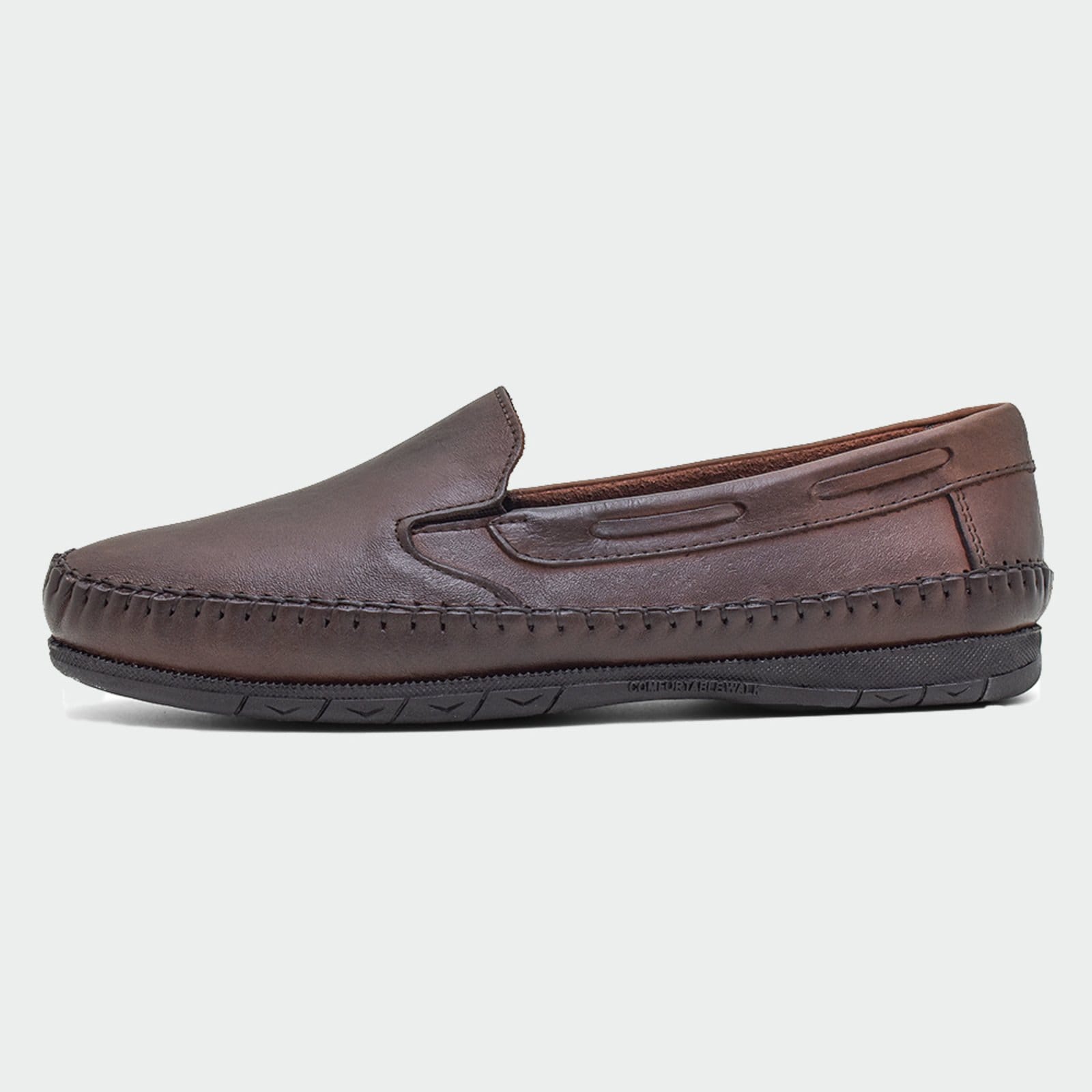 Sapatilha Mocassim Masculina Couro Conhaque