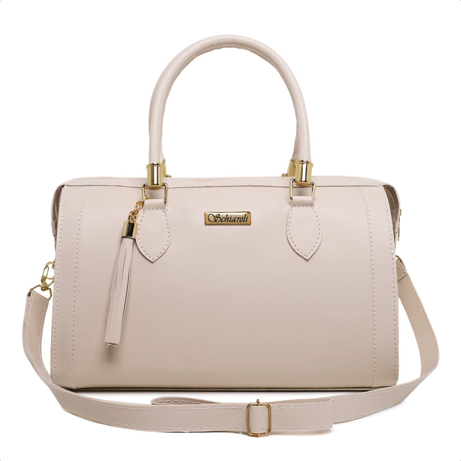 Bolsa Feminina Tira Colo Transversal Pequena Com Zíper 8130 Marfim Passeio