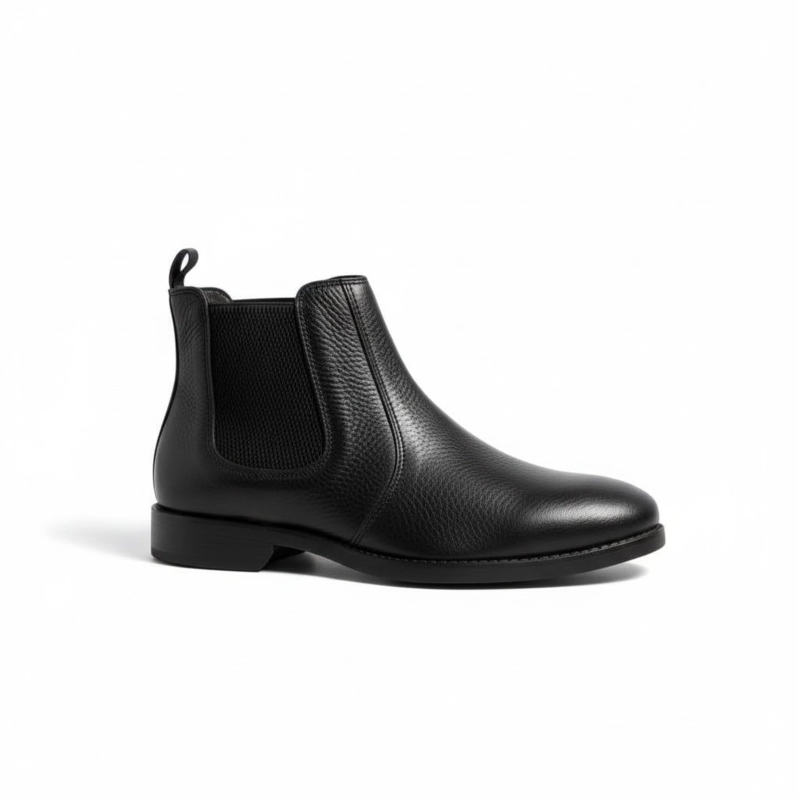 Vista principal Bota Masculina Chelsea London Vittal em Couro Legítimo Preta Confortável Anatômica USE VITTAL preto