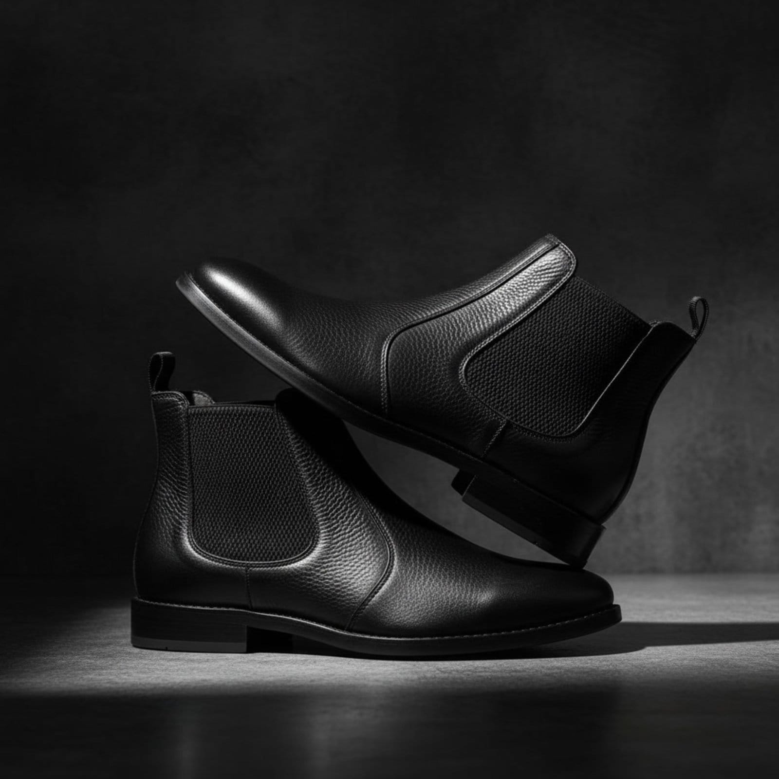 Vista 2 Bota Masculina Chelsea London Vittal em Couro Legítimo Preta Confortável Anatômica USE VITTAL preto