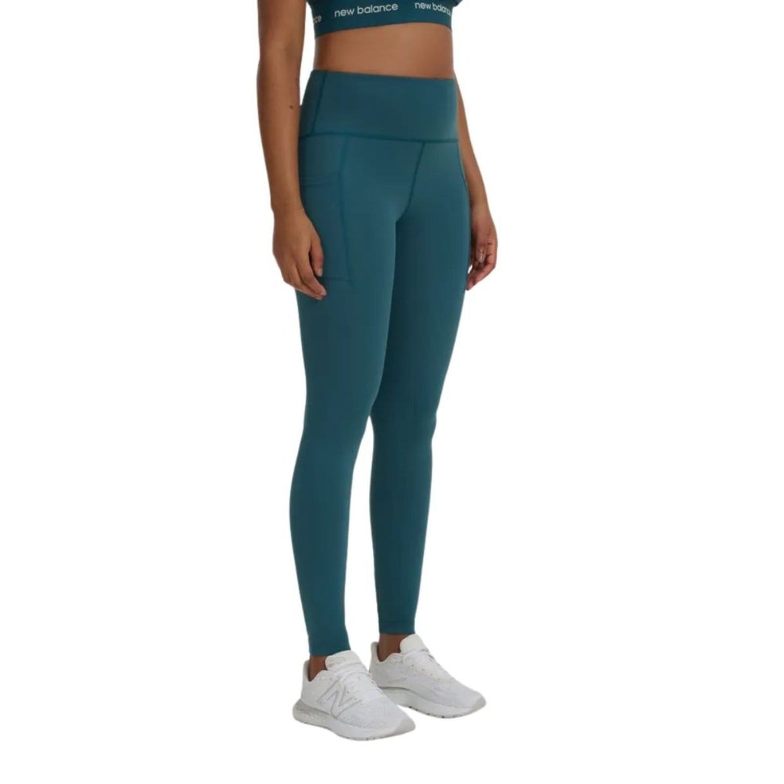 Vista 2 Calca Feminina Legging New Balance Rc Pocket 25 New Balance verde