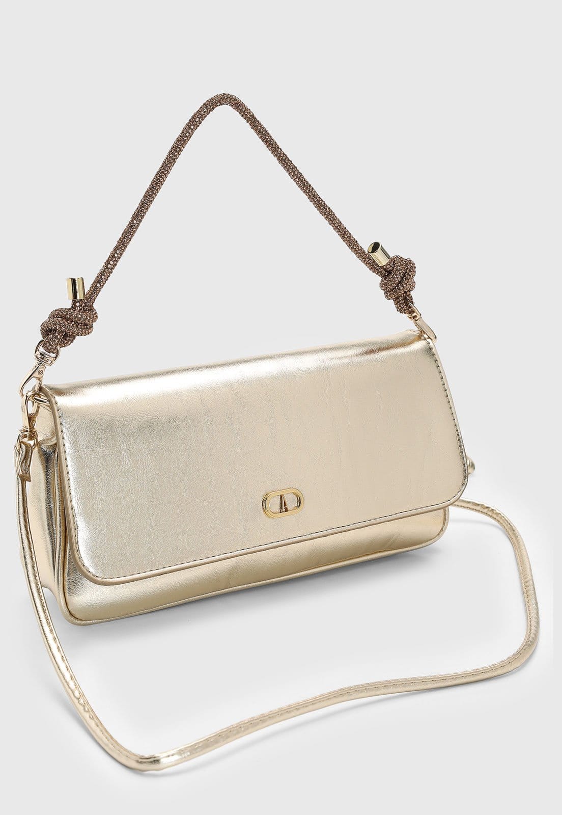 Vista 2 Bolsa Feminina Anacapri Média Alça Corda Ouro Anacapri dourado