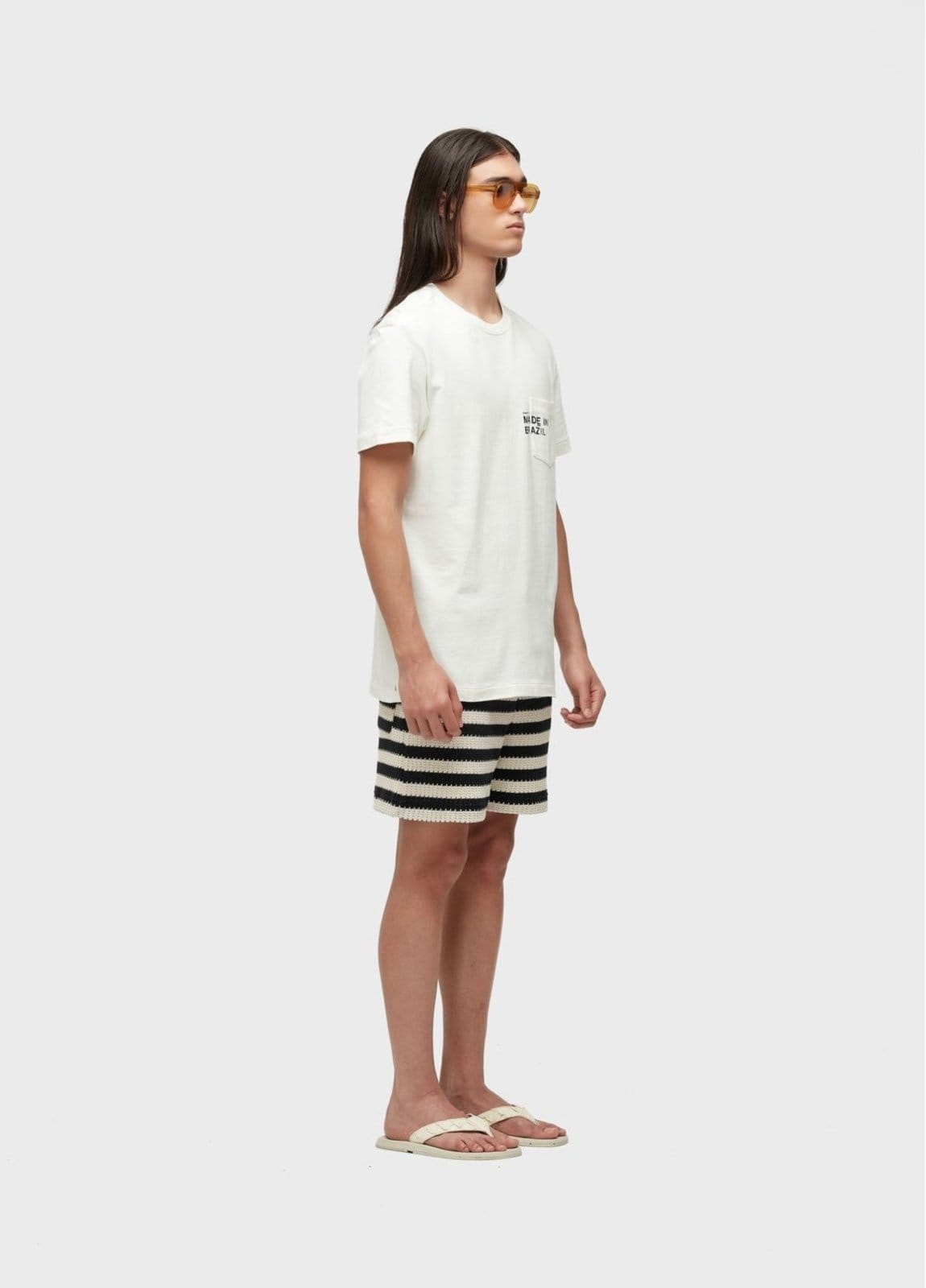 Vista 2 Bermuda stripes knit Osklen off-white