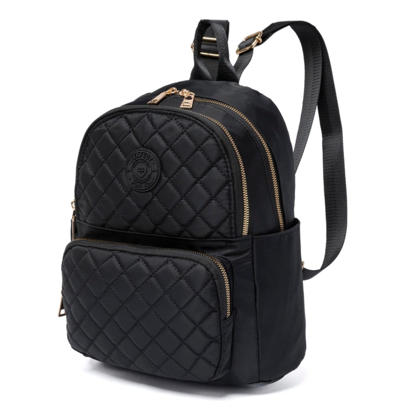 Vista 2 Mini Mochila Bolsa Feminina Faculdade Dia A Dia Espaçosa Resistente 01 Perfect For You preto