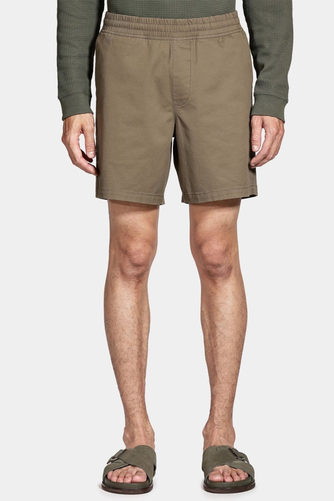 Shorts Aramis Elástico Color Sarjado Verde Militar