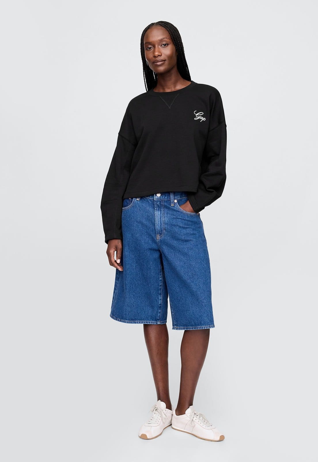 Vista 2 Blusa de Moletom Fechada GAP Logo Preta GAP preto