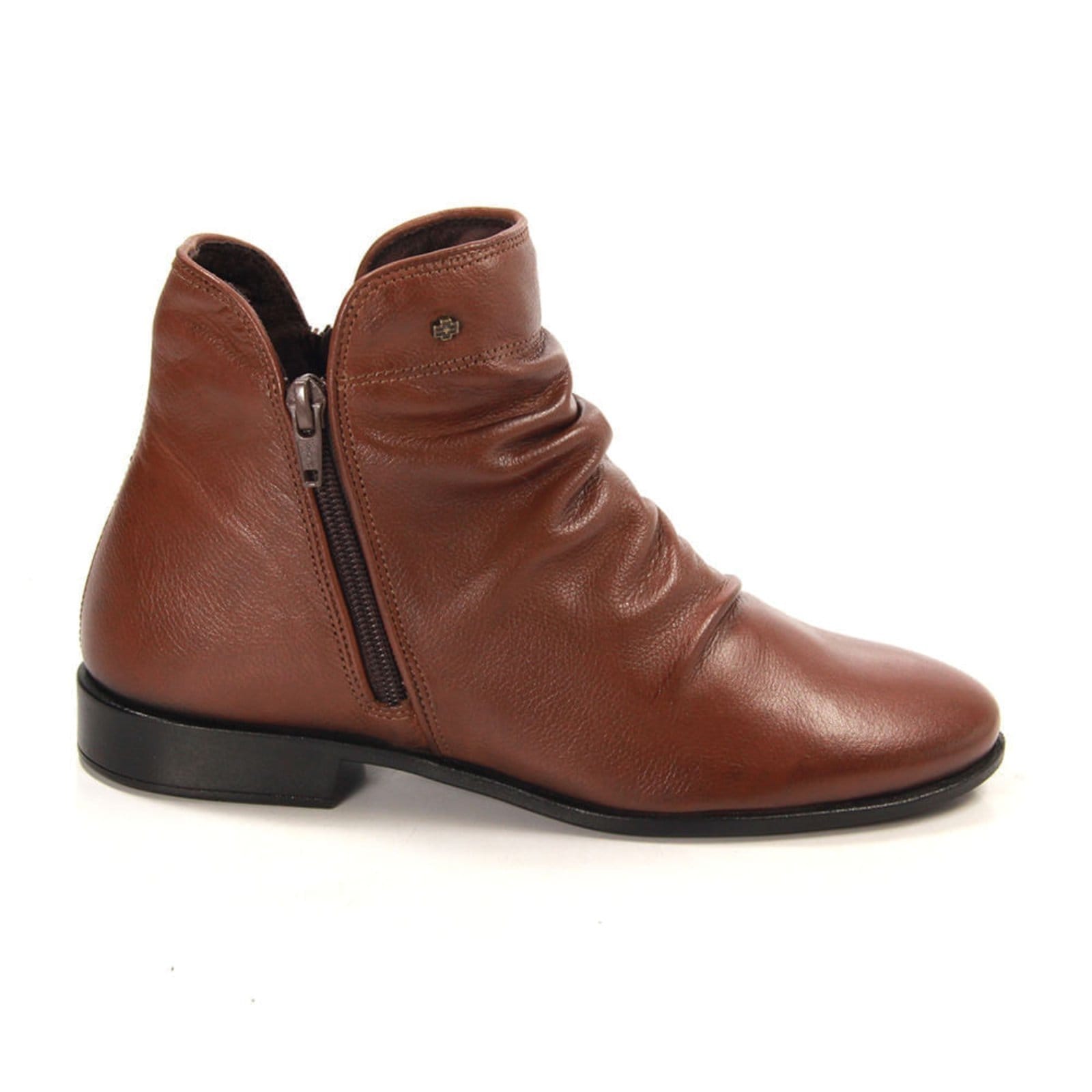 Vista principal Bota Luna Couro Comfort Mogno - LUN679 Perlatto marrom