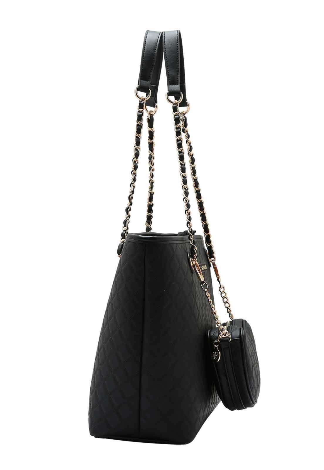 Vista 2 Bolsa Feminina Chenson Original Matelassê Cute Ombro 3484978 Chenson preto