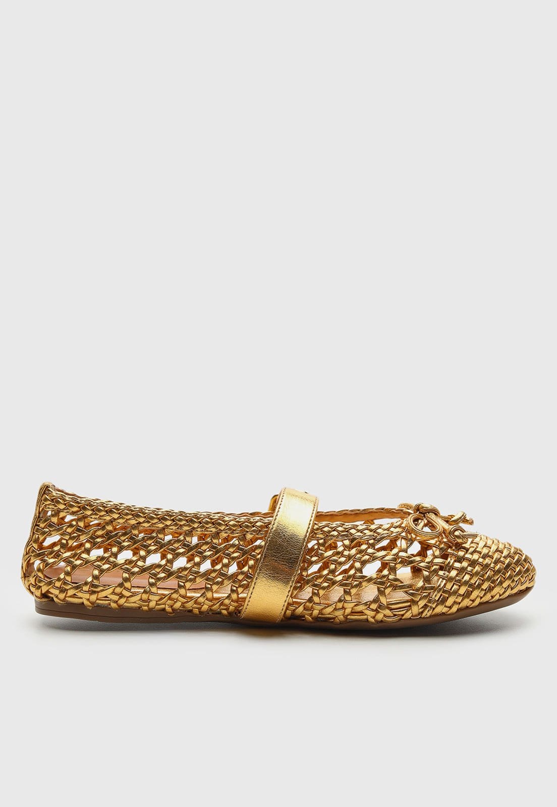 Sapatilha Feminina Luiza Barcelos Trançada Dourada - 2
