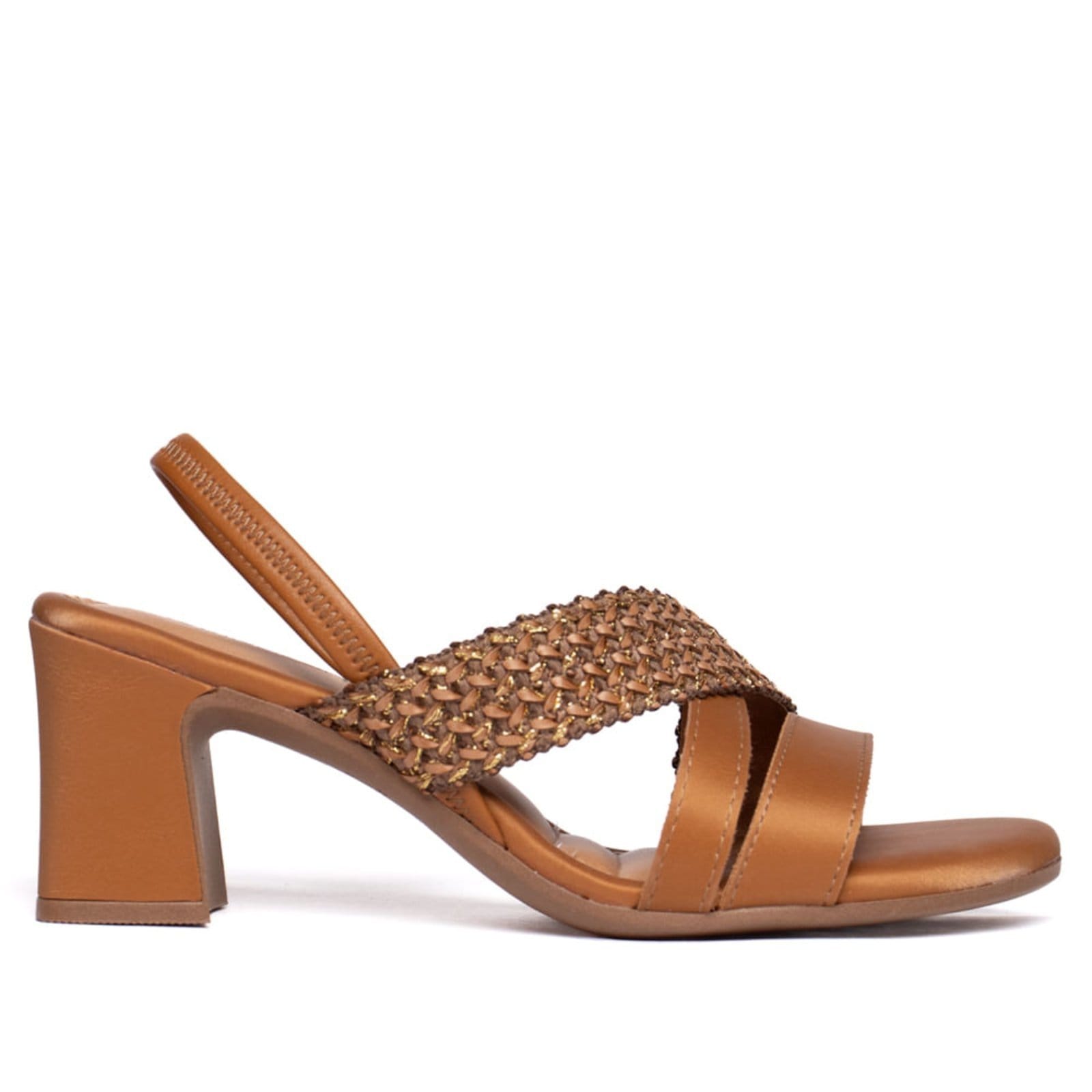 Sandália Feminina Mississipi Salto Bloco Tramado