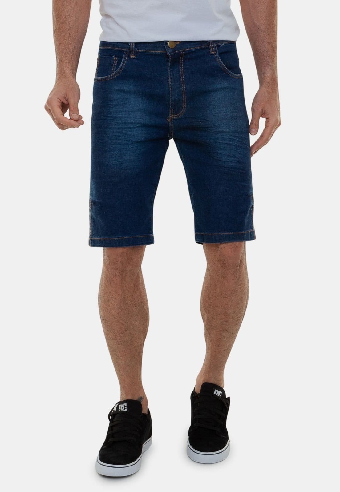 Bermuda Jeans Masculina Tradicional Marinho Versatti Italia