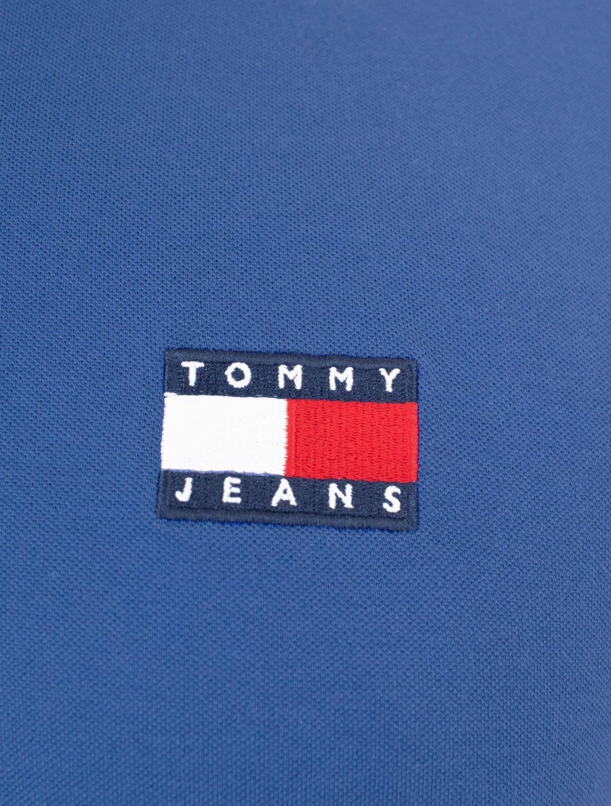 Vista 2 Polo Tommy Jeans Masculina Regular Flag Badge Royal Tommy Jeans azul