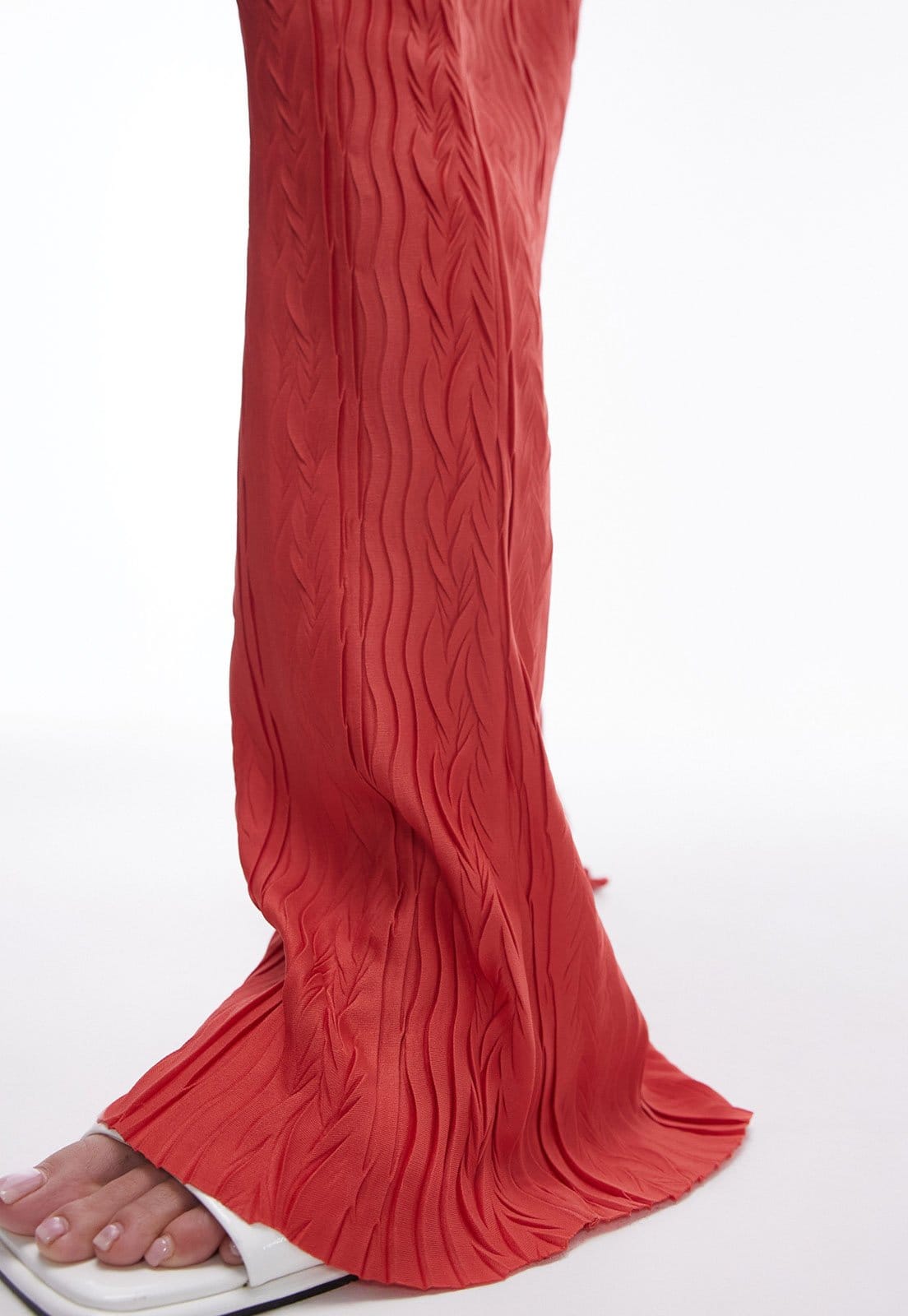 Vista 2 Calça TOPSHOP Wide Leg Texturizada Vermelha Topshop vermelho