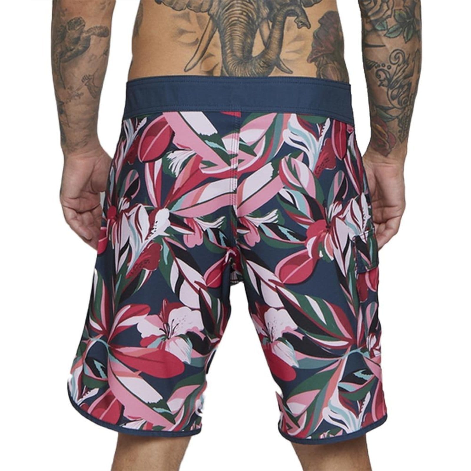 Vista 2 Bermuda RVCA Eastern Floral 18" SM25 Masculina Multi Cores" RVCA azul