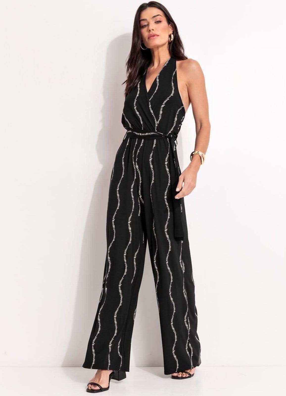 Macacão Em Malha De Viscose Listra Renovada