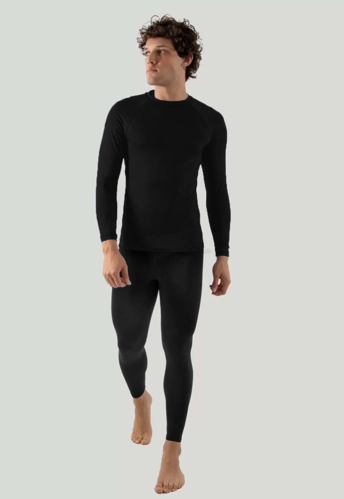 Vista 2 Camisa Térmica Segunda Pele Diluxo Blusa Masculina Preta Diluxo preto