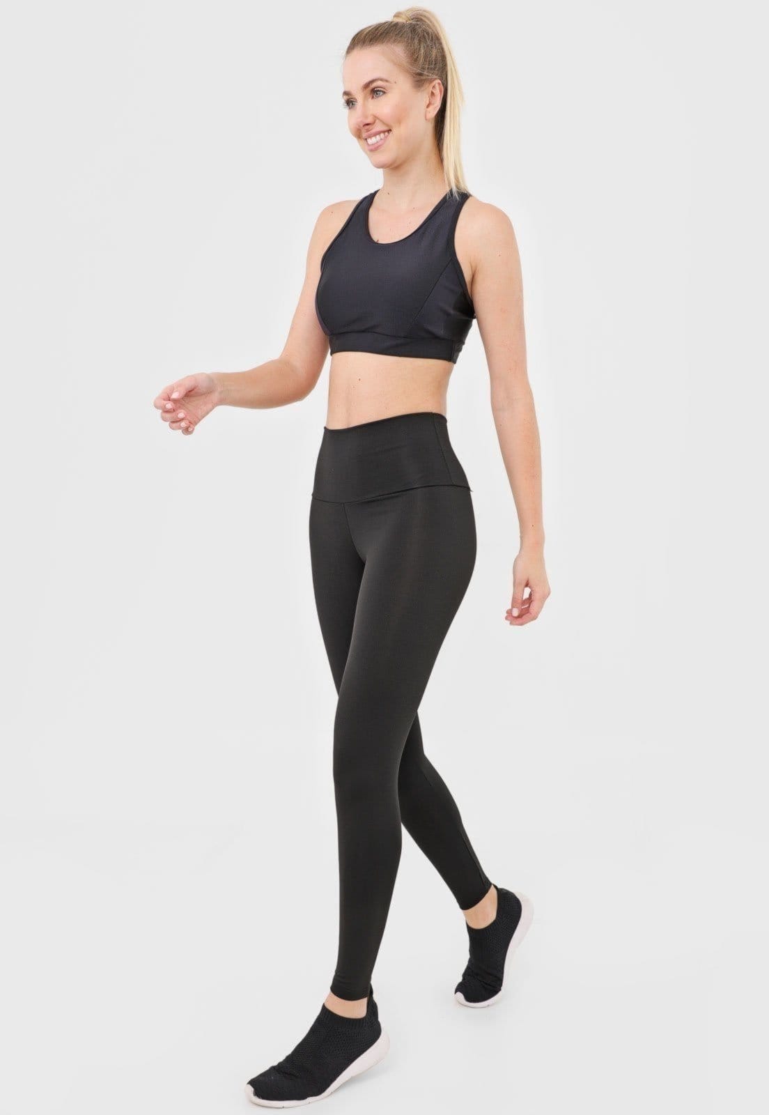 Vista principal Kit 2 Calça Legging Rioutlet Cintura Alta Preta Rioutlet preto