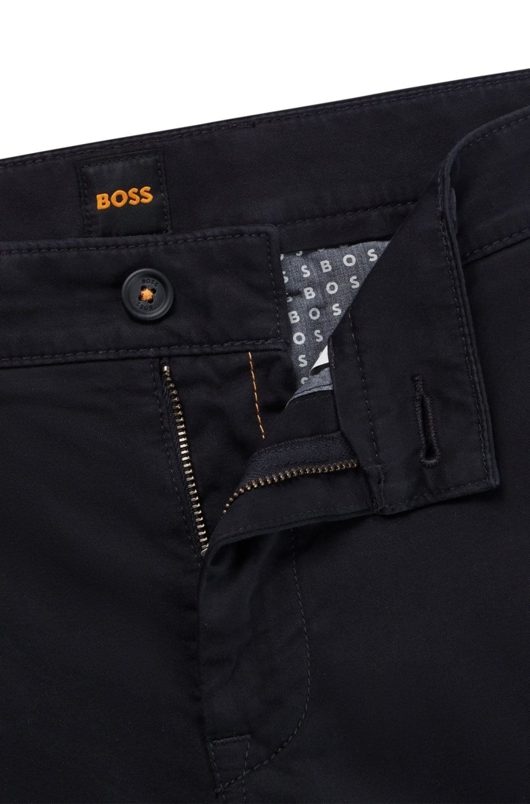 Vista 2 Calças Slim-Fit Em Cetim De Algodão Stretch 42 Boss preto