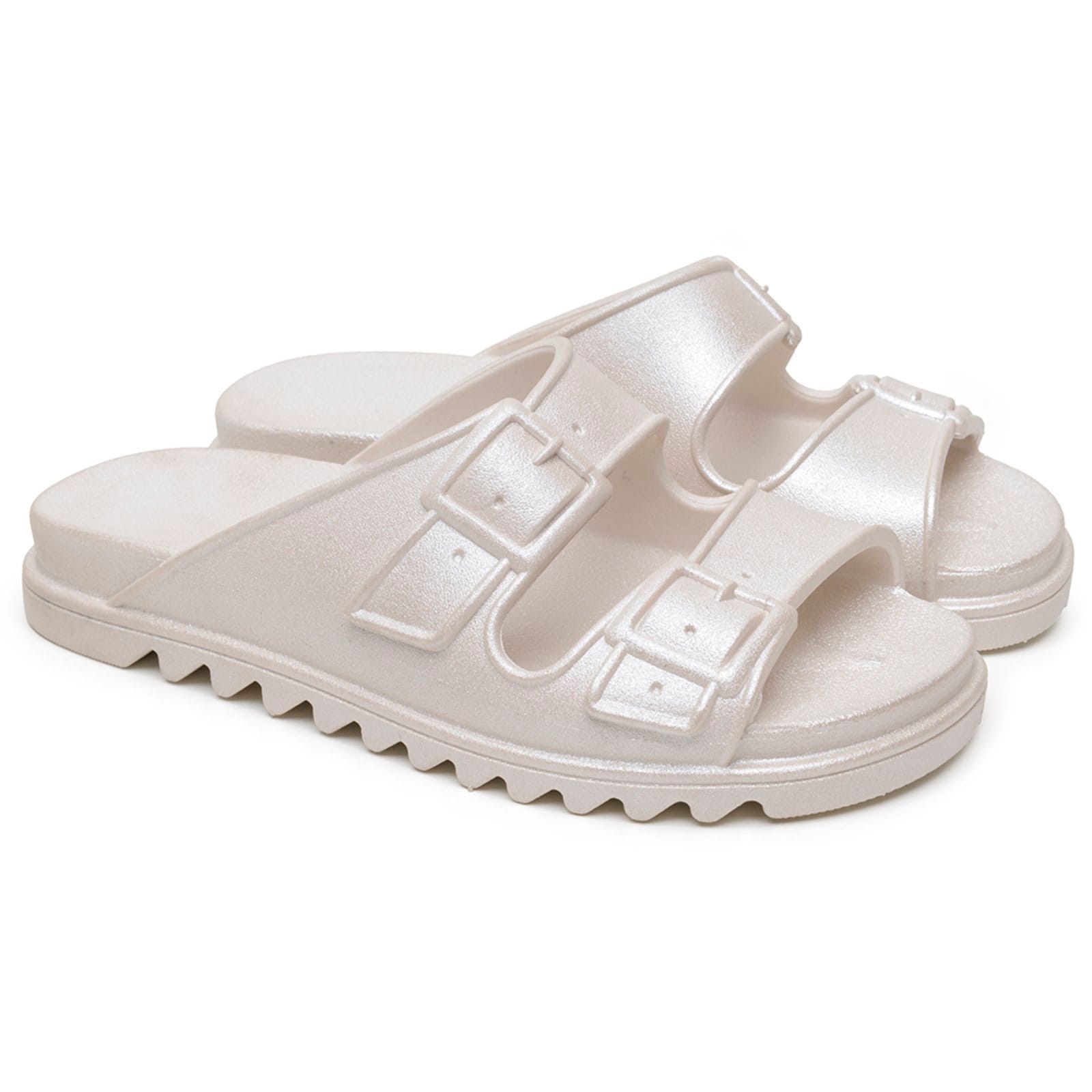 Vista 2 Chinelo Feminino Flat A. Andrade Papete Casual Slide Leve Nuvem Tendência Verão Metalizada Veritimo prata