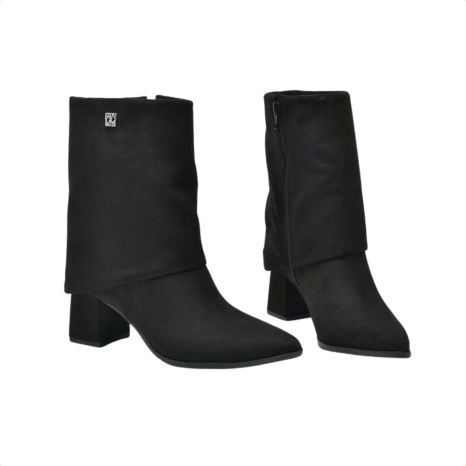 Vista 2 Bota Feminina Social Cano Médio Via Marte Preta VIA MARTE preto