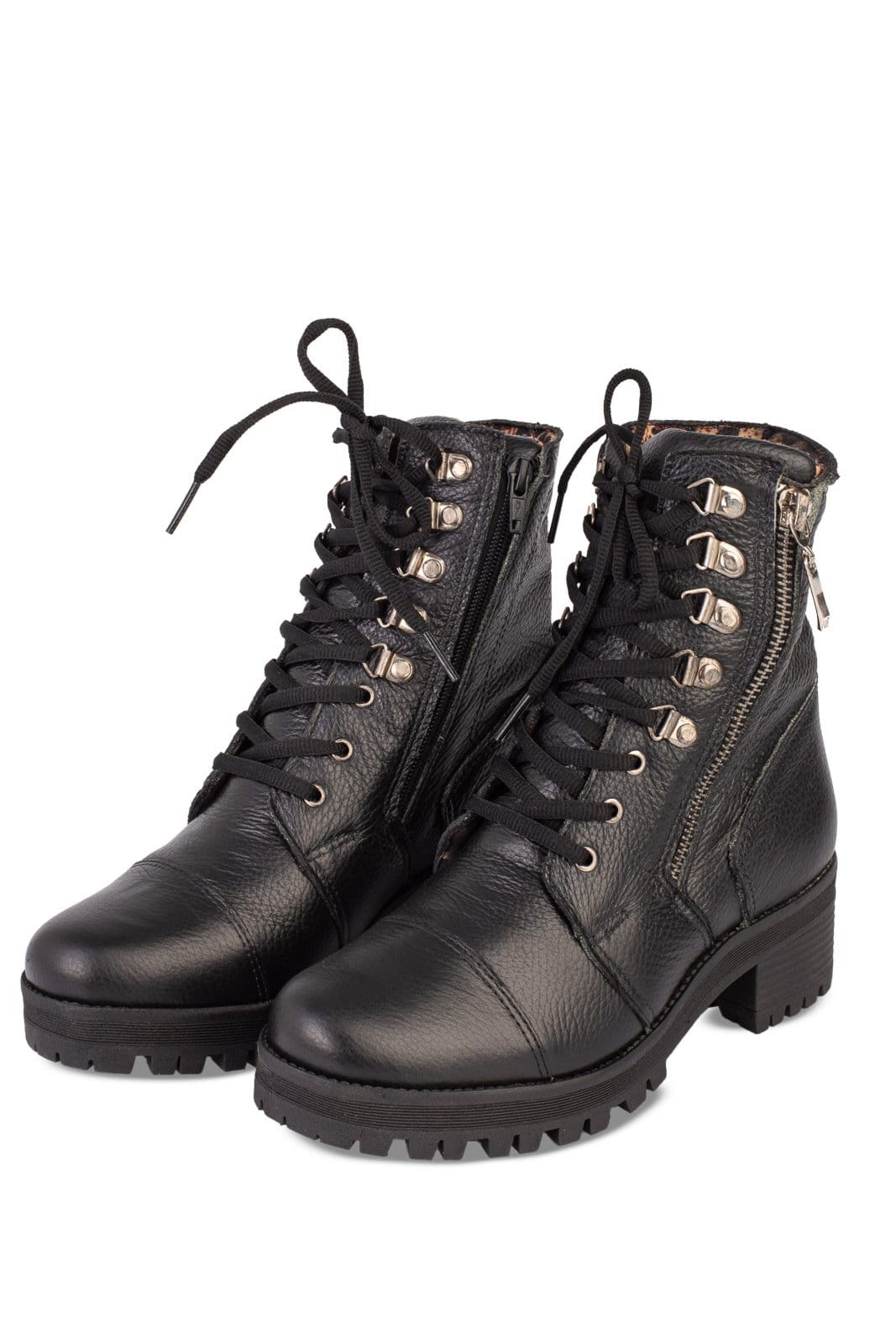 Coturno Andrea Vinci feminino tratorado de couro 7533 - Preta