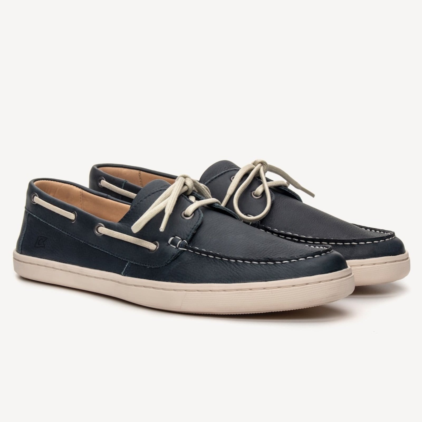 Vista principal Dockside Masculino em Couro Tuna Navy Carteziano azul marinho navy