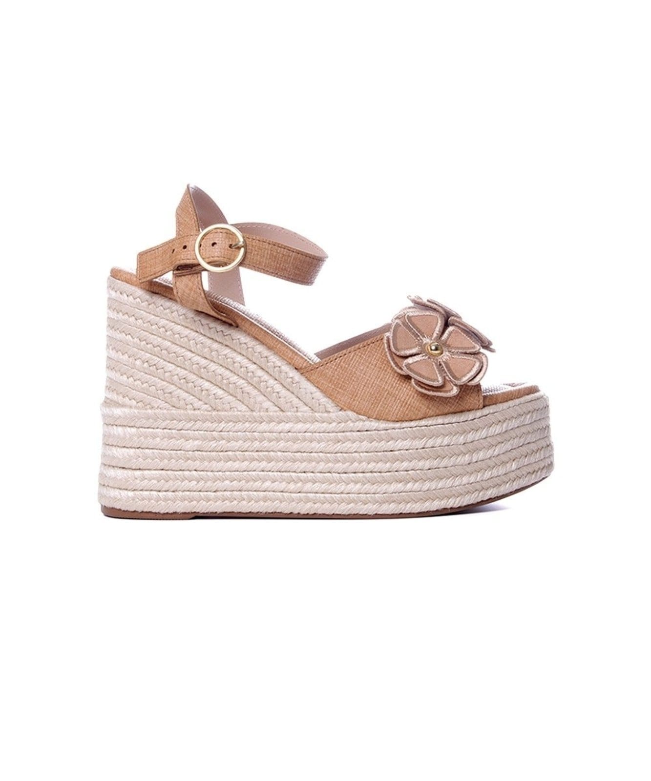 Sandália Anabela Pixolé Flores Ambar