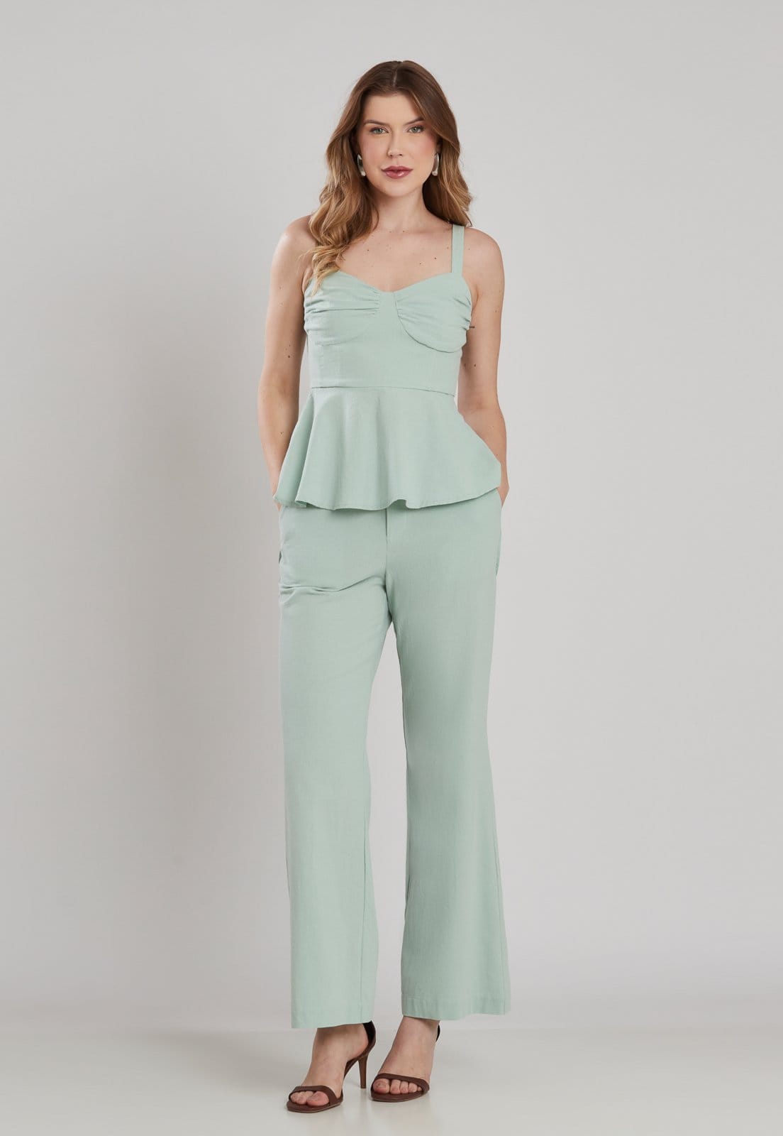 Conjunto Blusa Calça Algodão Creponado Miss Joy