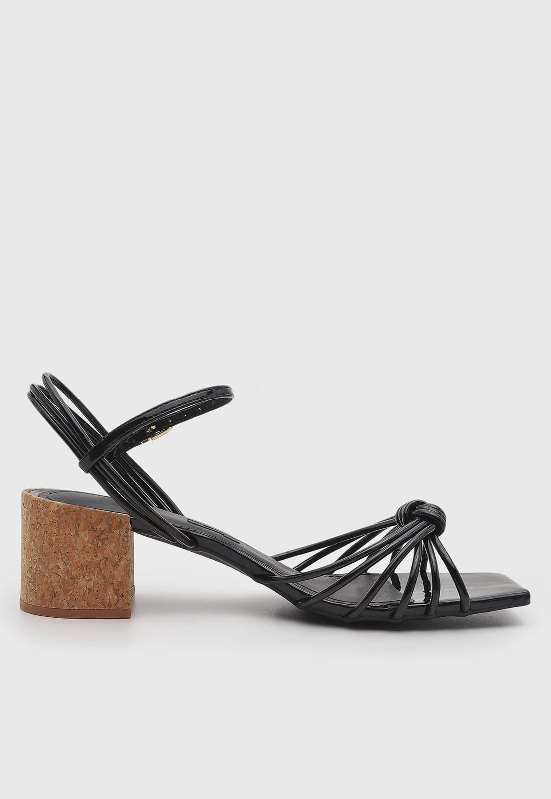 Vista 2 Sandália Feminina Santa Lolla Salto Bloco Cortiça Preta Santa Lolla preto