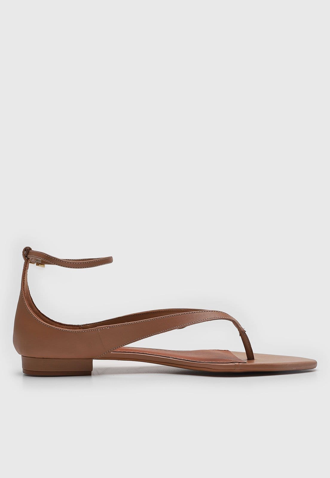 Vista 2 Rasteirinha Feminina Santa Lolla Fechada Ponta Quadrada Santa Lolla marrom