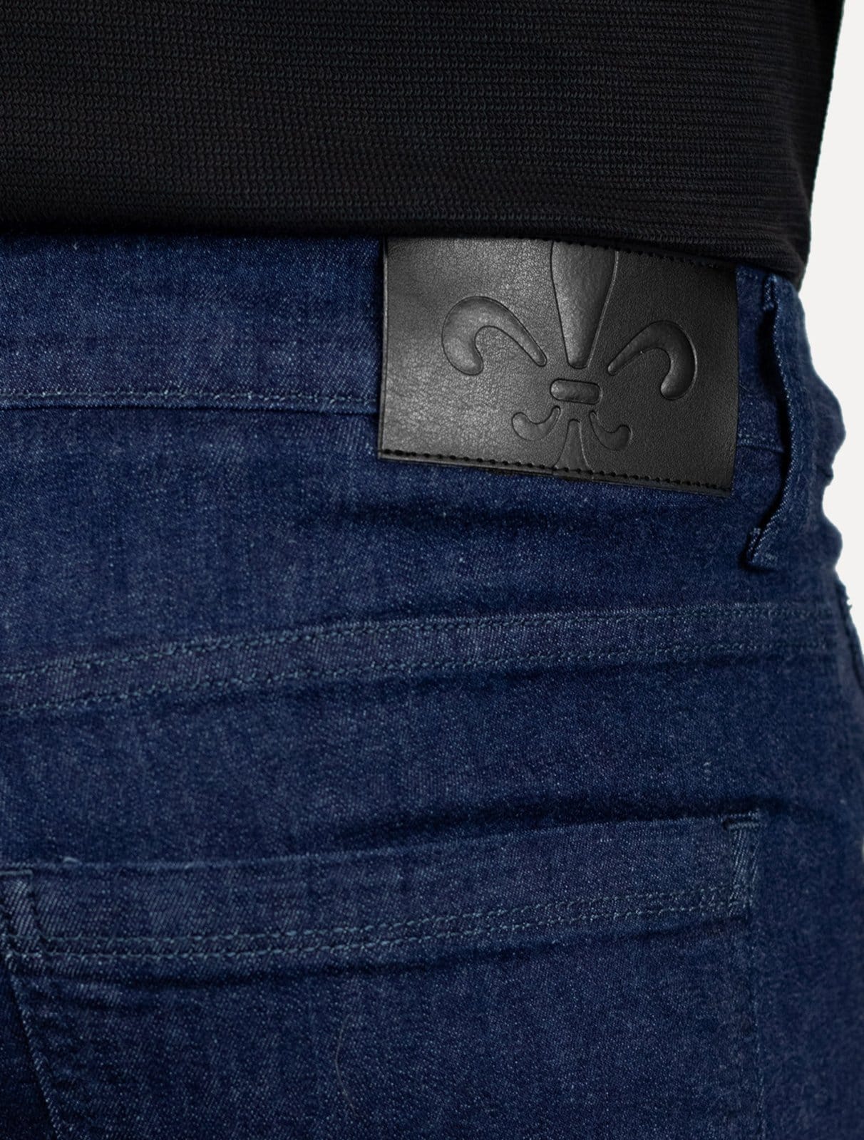 Vista 2 Calça Dudalina Jeans Masculina Regular Stretch Classica Escuro Dudalina azul