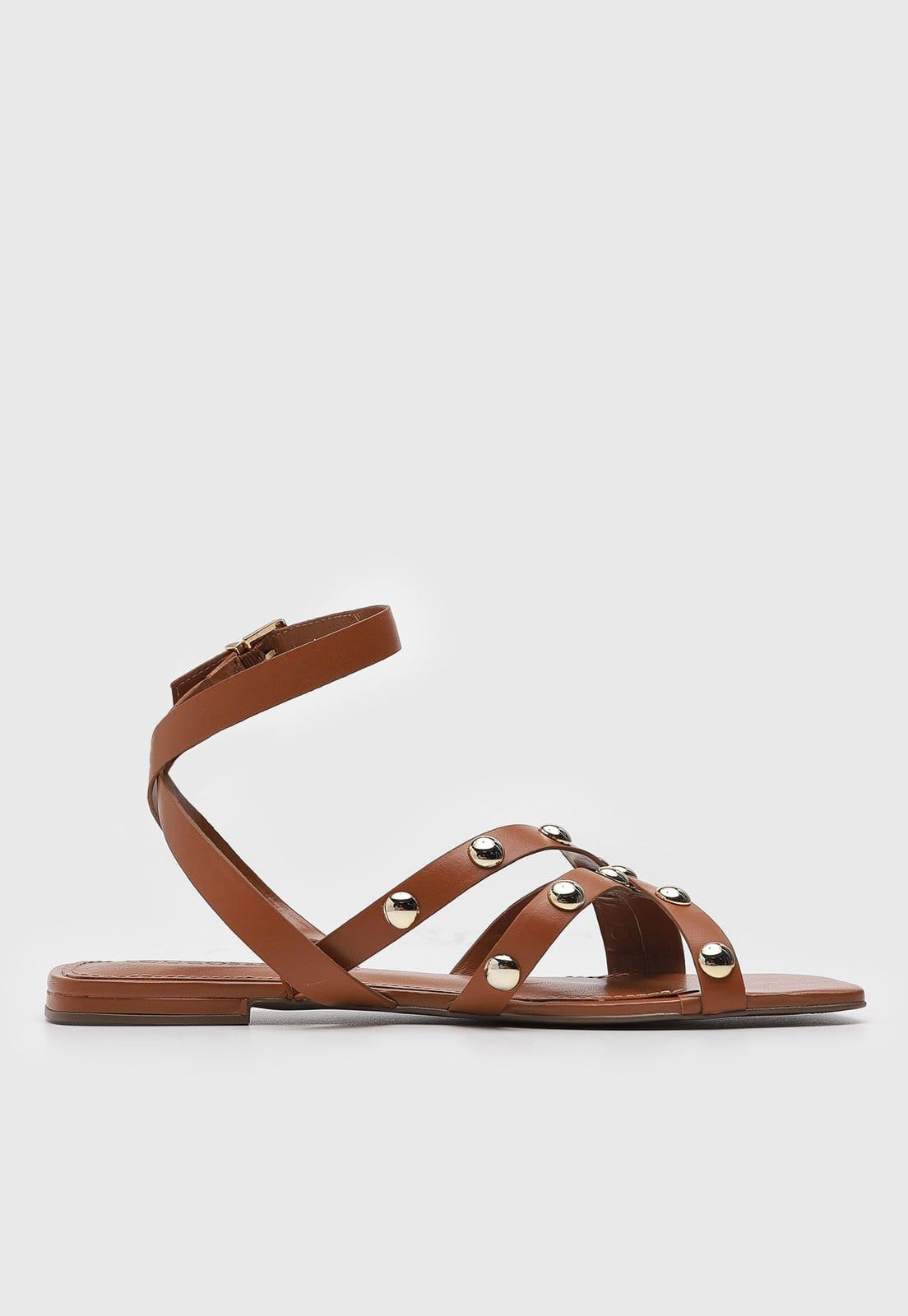 Vista 2 Rasteira Feminina Loucos e Santos Tiras Cruzadas Loucos e Santos marrom