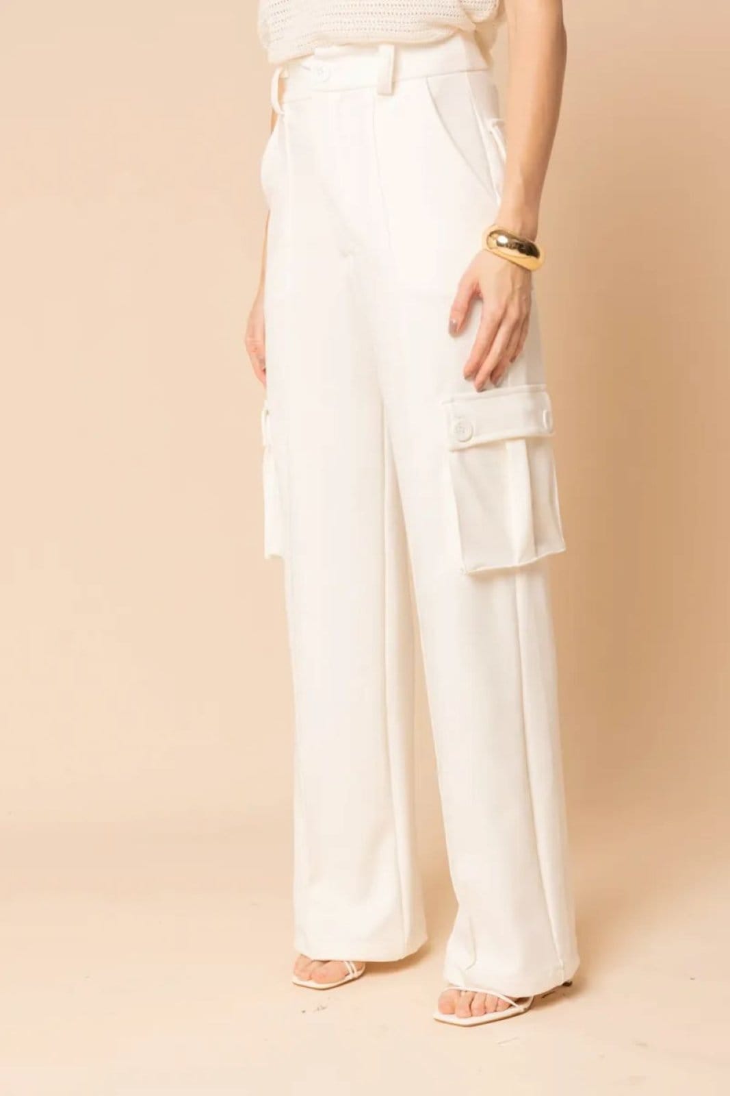 Vista 2 Calça Cargo Com Friso Lia - OffWhite VIC BRAND branco offwhite