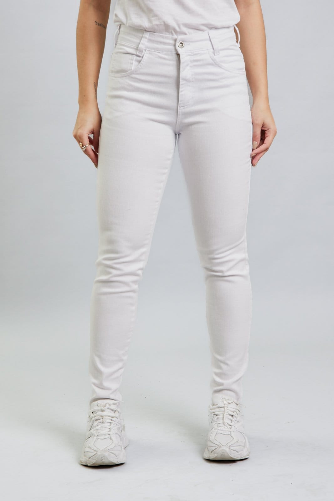 Calça Sarja Branca Feminina Enfermagem Uniforme Hospitalar