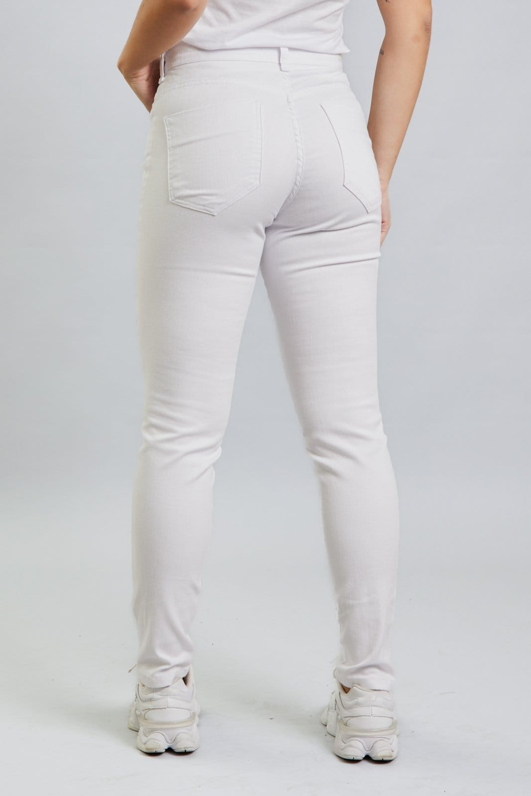 Calça Sarja Branca Feminina Enfermagem Uniforme Hospitalar - 2
