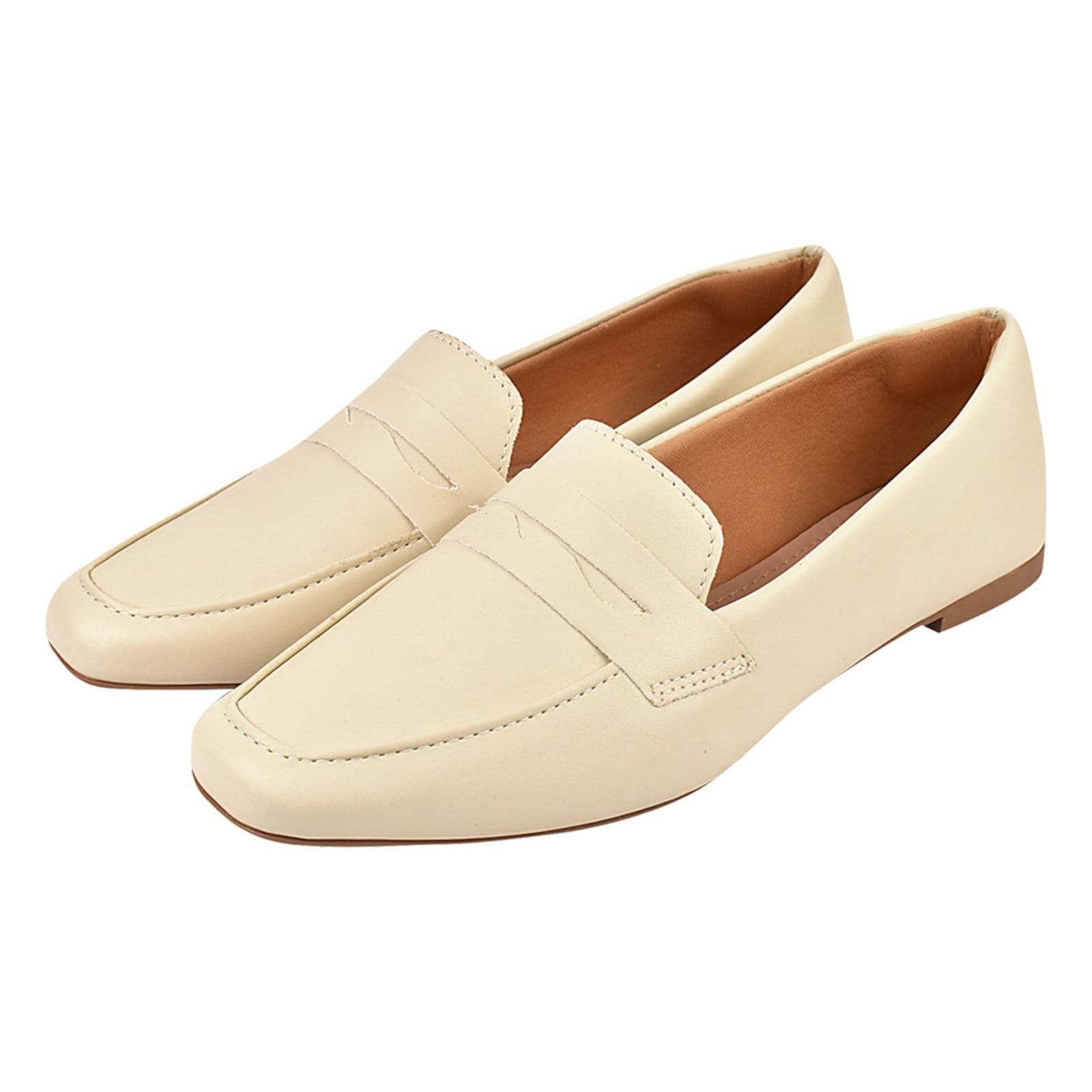 Sapato Mocassim Feminino CM Calçados Clássico Oxford Off White