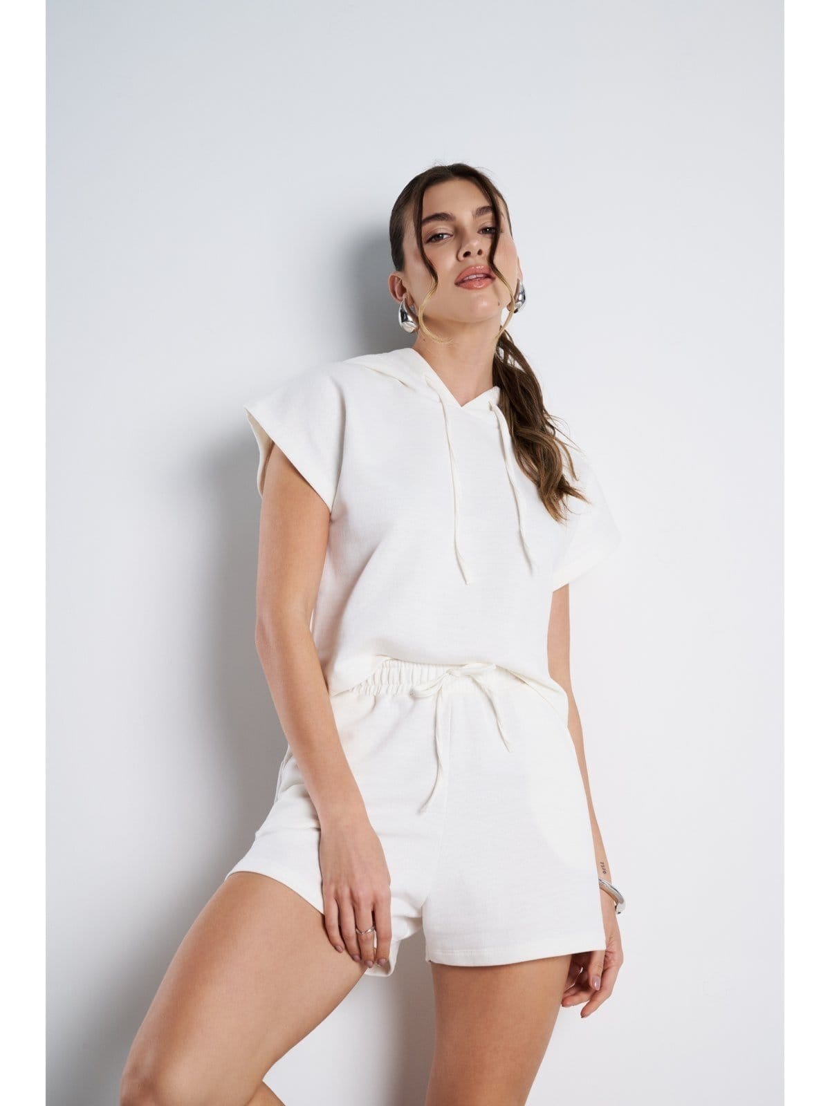 Vista principal Conjunto Feminino Meujeans Essenza Moletinho Off White Meu Jeans off-white white