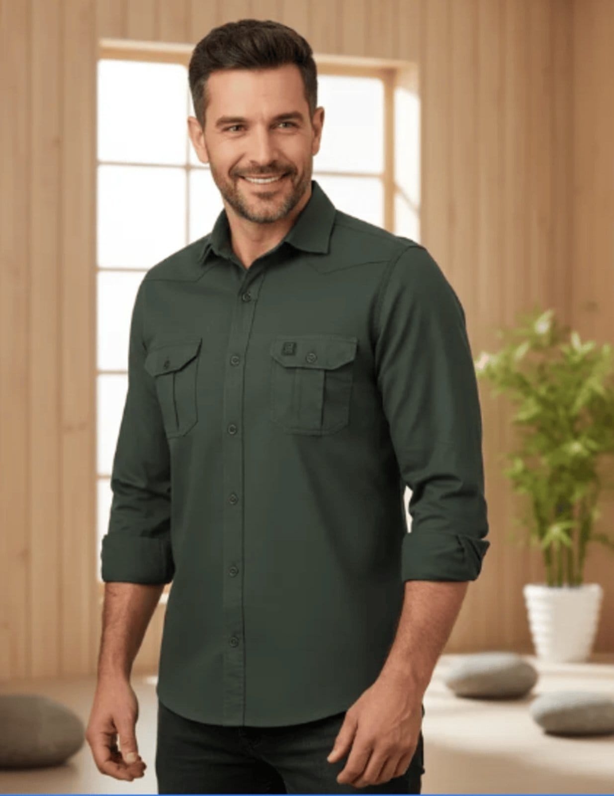 Camisa Estilo Militar Amil Scorpion Slim 2 Bolsos M/Longa Lançamento Luxo Militar