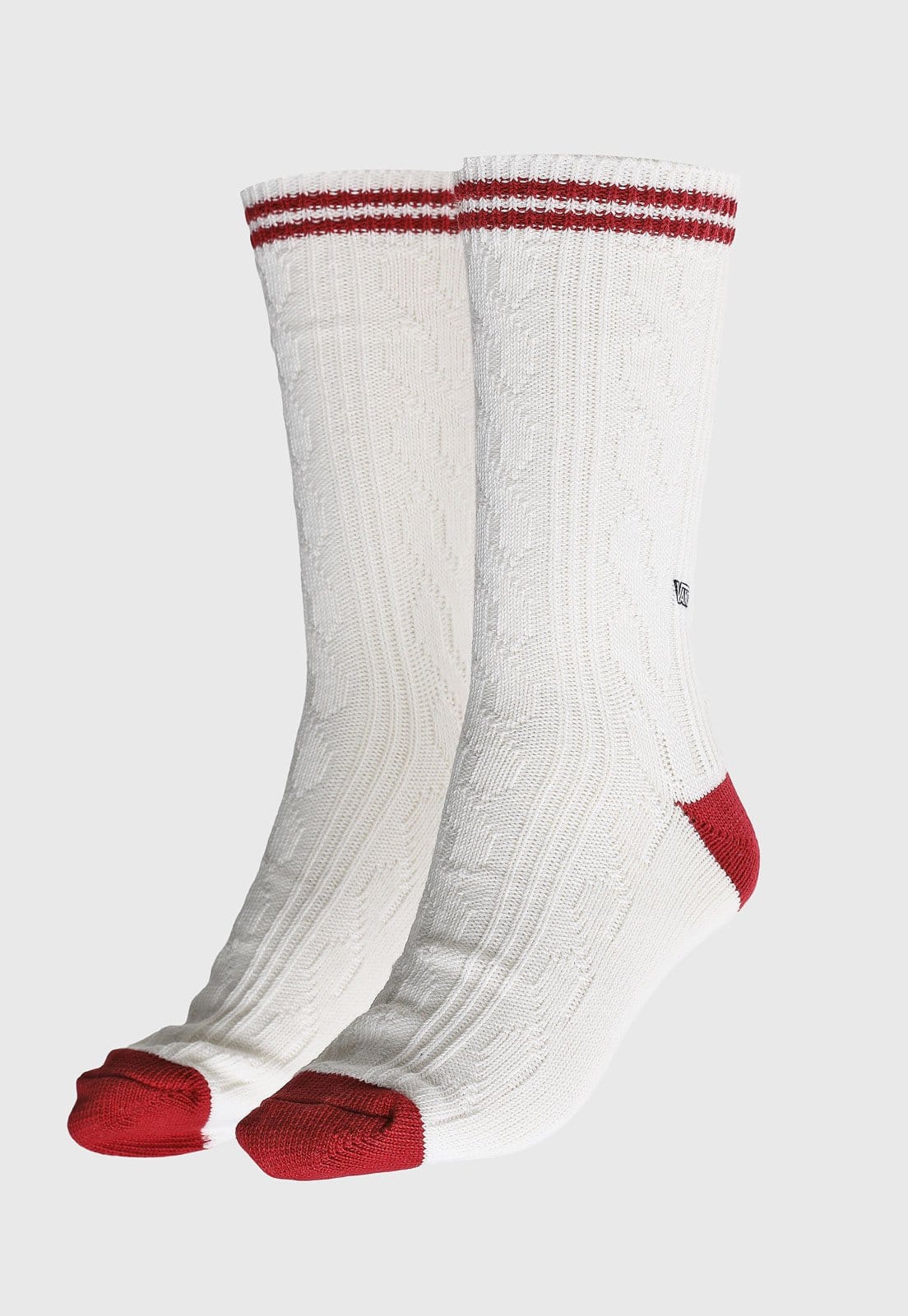 Meia Feminina Vans Larrea Crew Branca e Vermelha