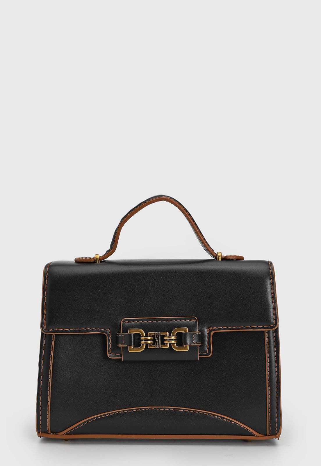 Bolsa Feminina Santa Lolla Estruturada Preta e Marrom
