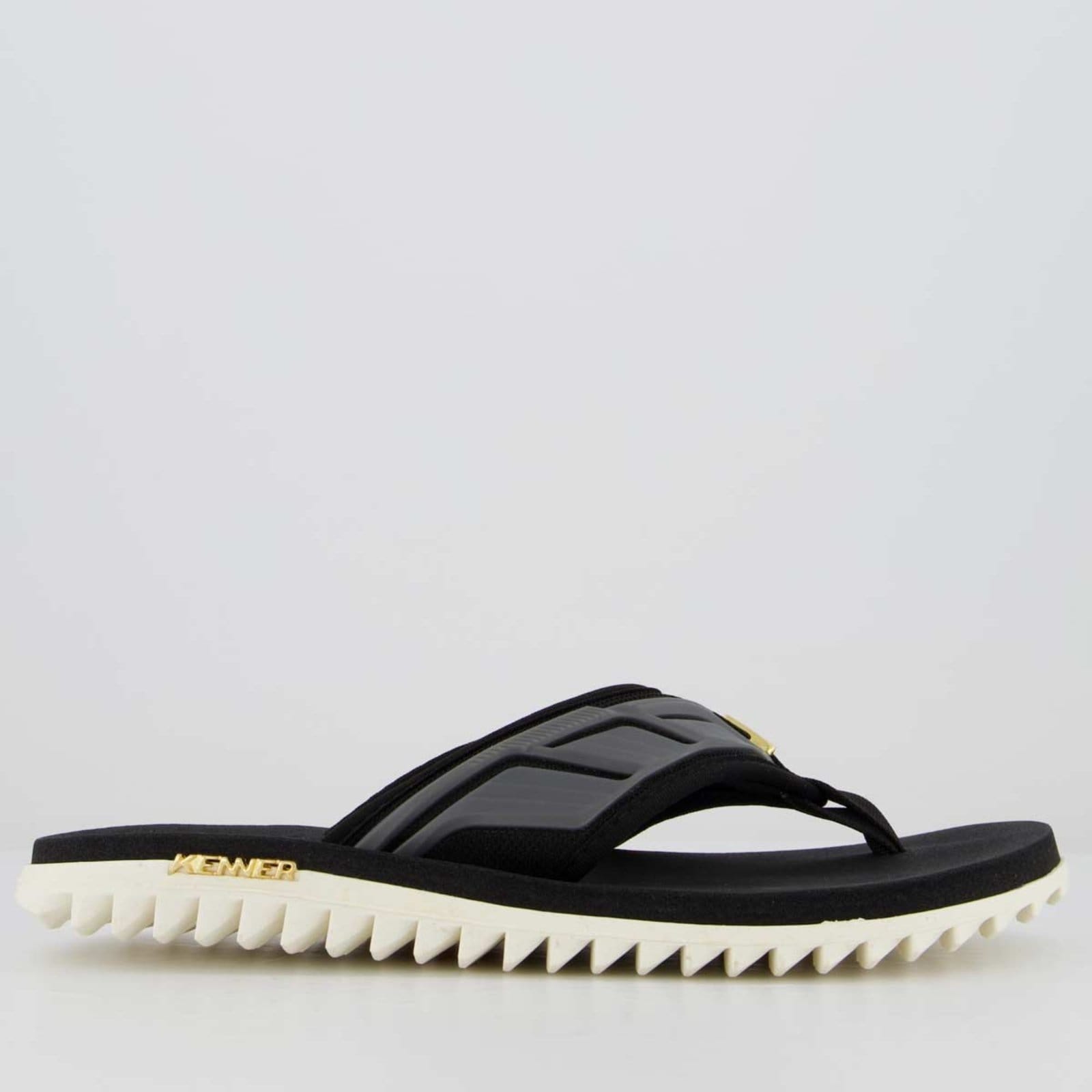 Vista 2 Chinelo Kenner Kivah Full Force e Branco Kenner preto