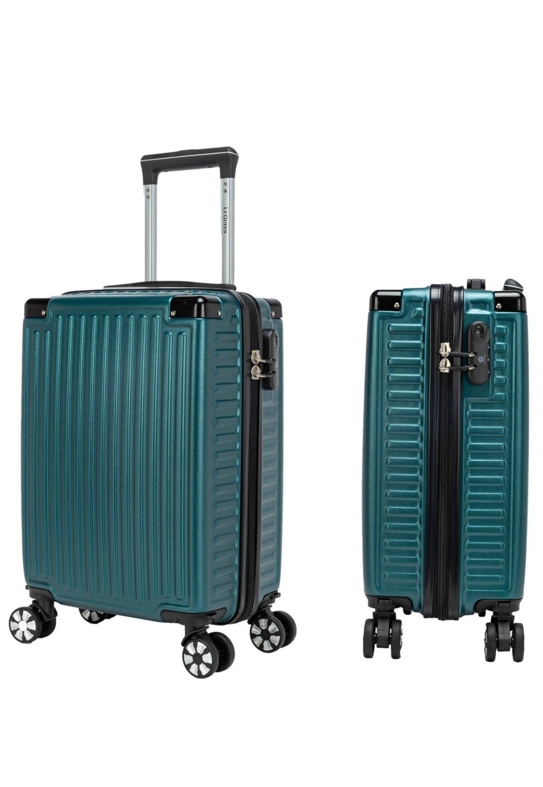 Vista 2 Infantil - Mala De Bordo Lequeen 4 Rodas 360 Rigida Abs 8 kg Lequeen verde